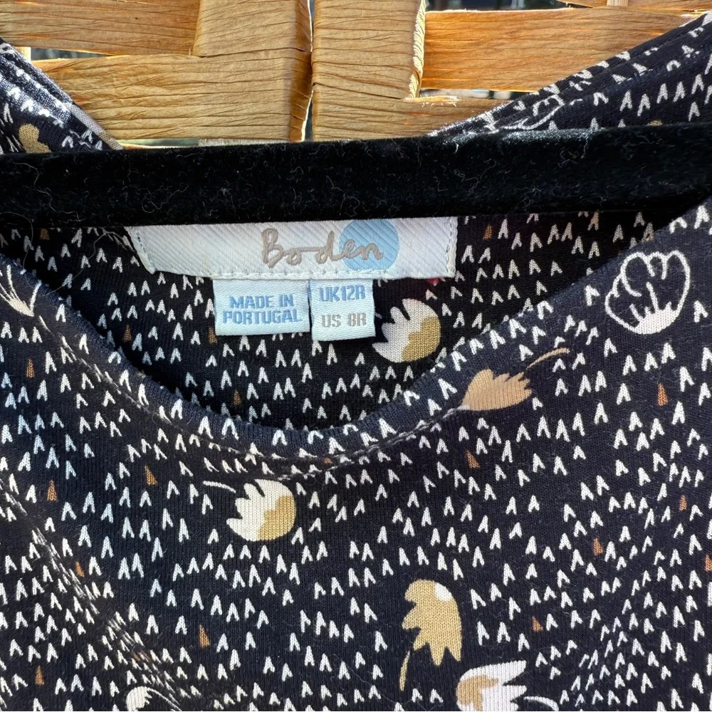 Boden Dress Black Anna Hotchpotch Midi‎ Dress Women's Size 8 - Picture 7 of 8